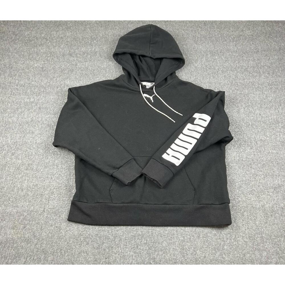 Puma‎ Black Drawstring Womens Hoodie Sz Large